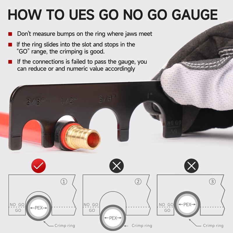 iCrimp Angle Head PEX Crimping Tool Kit for 3/8,1/2,3/4,1-inch with