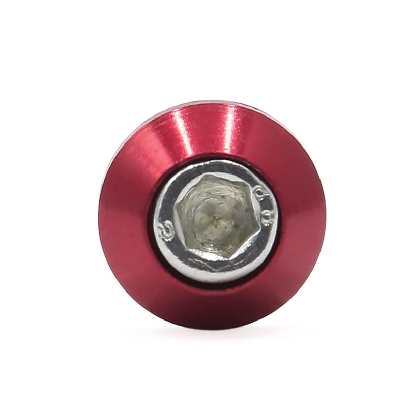 4pcs Rose Red 6mm Thread Diameter Motorcycle License Plate Frame