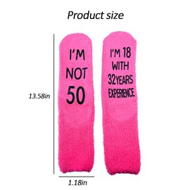 50th Birthday Gifts for Wife, Mom, Women - Socks for Sister, Cousin, Best Friend, Besties, Niece, Aunt - Pink 50 Year Old Present