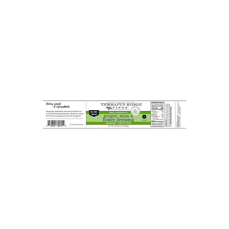 Terrapin Ridge Farms Ginger, Miso, and Honey Salad Dressing –