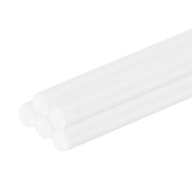 sourcing map 5 Pcs White Plastic Rods 5 x 250mm ABS Styrene Round Stick Round Solid Bar DIY Model for DIY Miniature Building Making Architectural Model Making