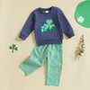 DSOKUHIB Toddler Baby Boy St. Patrick's Day Outfit Clover Embroidered