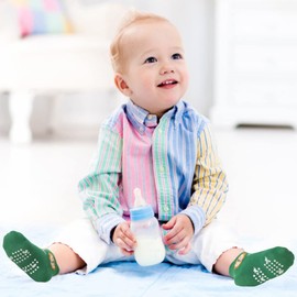 HYCLES Baby Boy Socks with Grips - Toddler Anti Slip Socks Non Slip Toddler Socks Girls Grip Ankle Socks for 1-3 Years