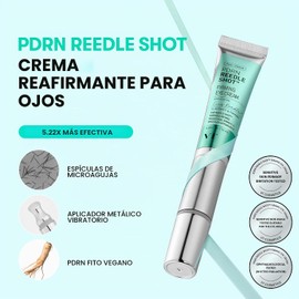 VT COSMETICS PDRN Reedle Shot - Crema reafirmante para ojos (0.51 onzas líquidas), crema de ojos con vibración ultra micro para reafirmación y elasticidad, cuidado específico de arrugas, colágeno PDRN