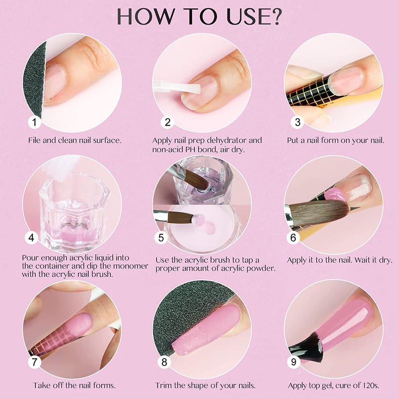 Acrylic Nail Kit Acrylic Powder & Liquid Set with Nail