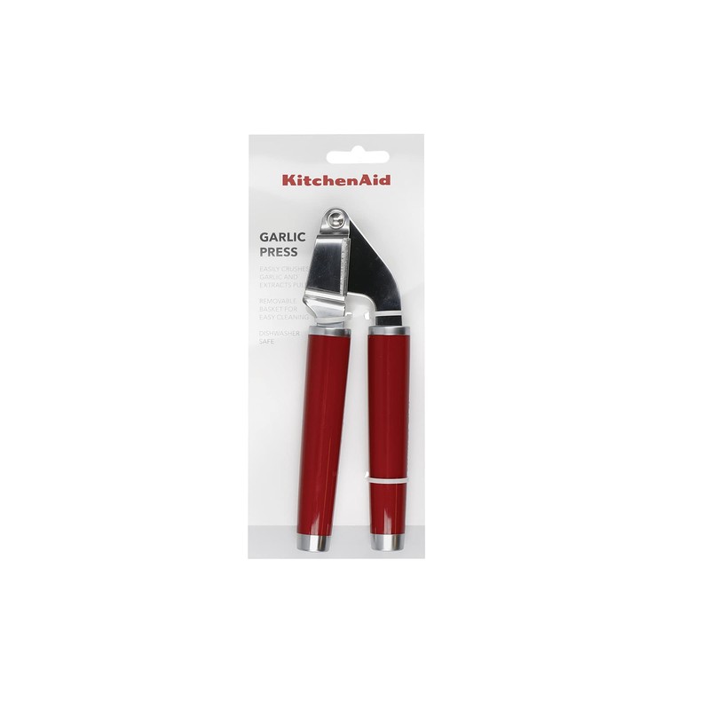 KitchenAid Garlic Press Crusher, Strong Stainless Kitchen Utensil, Removable Basket,