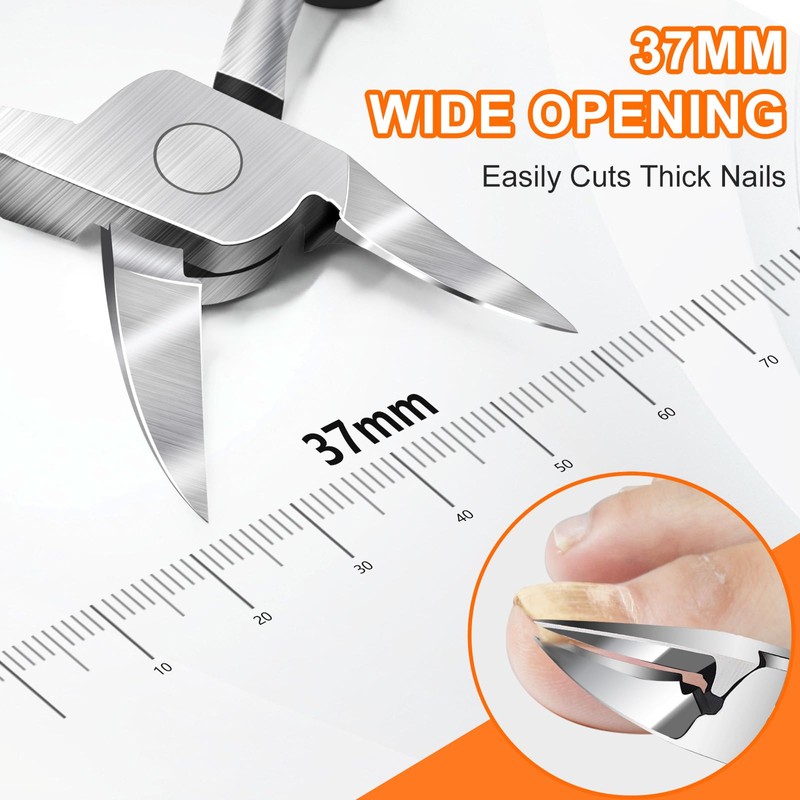 Toenail Clippers for Thick Nails for Seniors, Angled Head Ergonomic