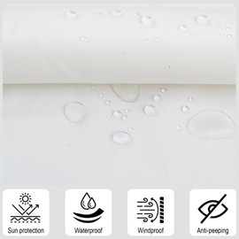 SUNNY GUARD Balcony Privacy Screen 90x400cm Fence Screen for Balcony and Patio Balcony Cover,UV protection windproof and waterproof,with Cable Ties,Cream