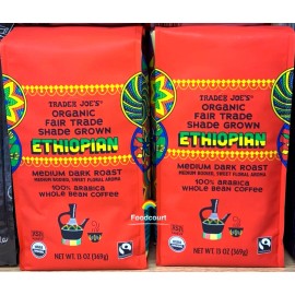 Trader Joe's 2 Packs Trader Joe's Organic Fair Trade Shade Grown Ethiopian Coffee 13 oz Each