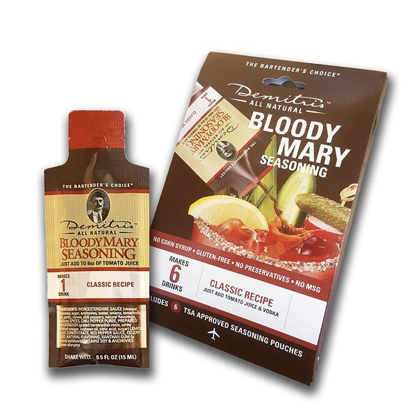 Demitri's Bloody Mary Classice Recipe Single Serve Pouches (pack of 6)