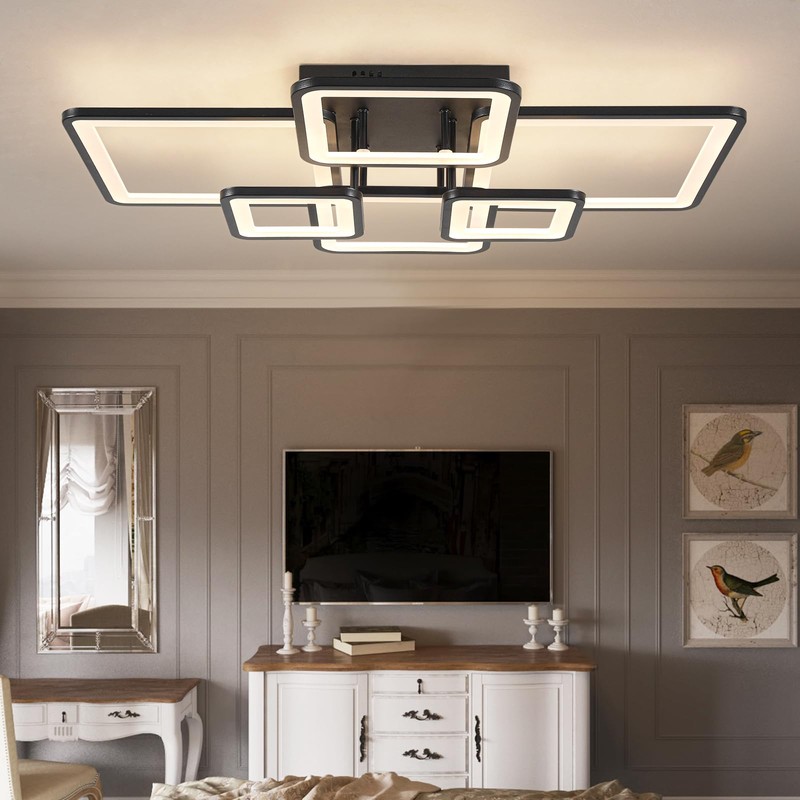 Shine LUEST Modern LED Ceiling Light Fixture Black Kitchen Lighting