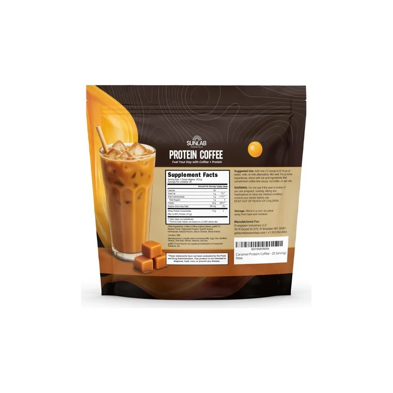 Sunlab Essentials Café En Polvo Sabor Caramelo Con Proteína