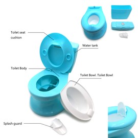 XKMT- Baby Kids Portable Blue Portable Toddler Potty Training Toilet w/Flushing Sound Baby Chair Seat Kid [P/N: ET-BABY004-BLUE]