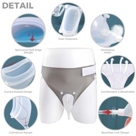Wearable Urinary Drainage Bag for Men(2000 ML*1+1000 ML*1) ，Reusable Urine Collection Bag，Urinary Drainage Bag System，Elderly Urinalfor Bedridden Patients