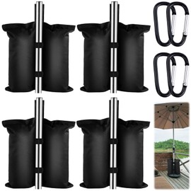 NINGYER Pack of 4 Sandbags for Gazebo, Sandbags Gazebo with 4 Carabiners, Sandbag Gazebo, for Gazebos, Party Tents, Patio Umbrellas, Parasols