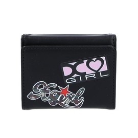 X-Girl Sticker Mini Wallet, Black Trifold Wallet