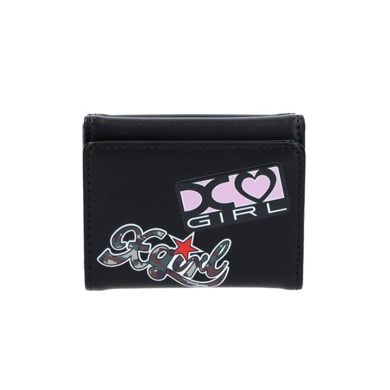 X-Girl Sticker Mini Wallet, Black Trifold Wallet