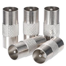 Greluma 5pcs TV Coaxial Male to Male Male to Male TV Aerial Coupler Connector Adapter