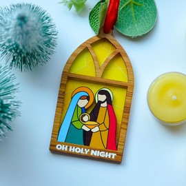 BlinkWishes Christian Christmas Ornament, Jesus Catholic Oh Holy Night Church Religious Xmas Ornaments Gifts for Women, Family, Nativity Scene Ornaments, Christian Gift Ideas