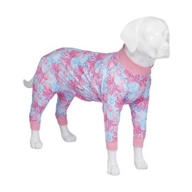 Xqpetlihai Recovery Shirt for Abdominal Wounds or Skin Diseases Bodysuit Dogs Pajamas for Shedding Allergy Anti Licking Pink Bow Surgery Suit for Dogs Female(B-L)