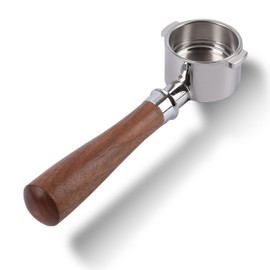 CAPFEI 51mm Bottomless Portafilter 2 Ears Compatible with Delonghi Stilosa EC260/EC155/ECP3420 | Stainless Steel Filter Basket | T Buckle Walnut Handle