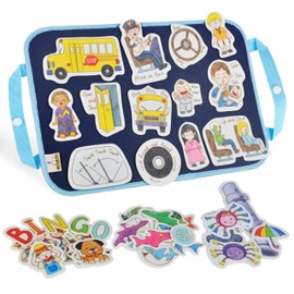 CHEFAN Felt Story Board, Precut Flannel Board Story Piece, Wheels on The Bus, Felt Piece for Preschol Toddlers