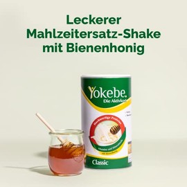 Yokebe Classic Starterpaket inklusive Shaker - Di√§tshake zum Abnehmen - glutenfrei und vegetarisch - Mahlzeitersatz zur Gewichtsabnahme mit hochwertigen Proteinen- 500 g, 12 Portionen - 2-teiliges Set