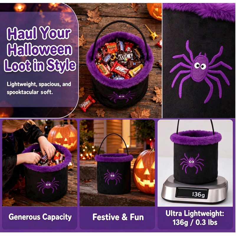 Halloween Trick or Treat Basket, Black