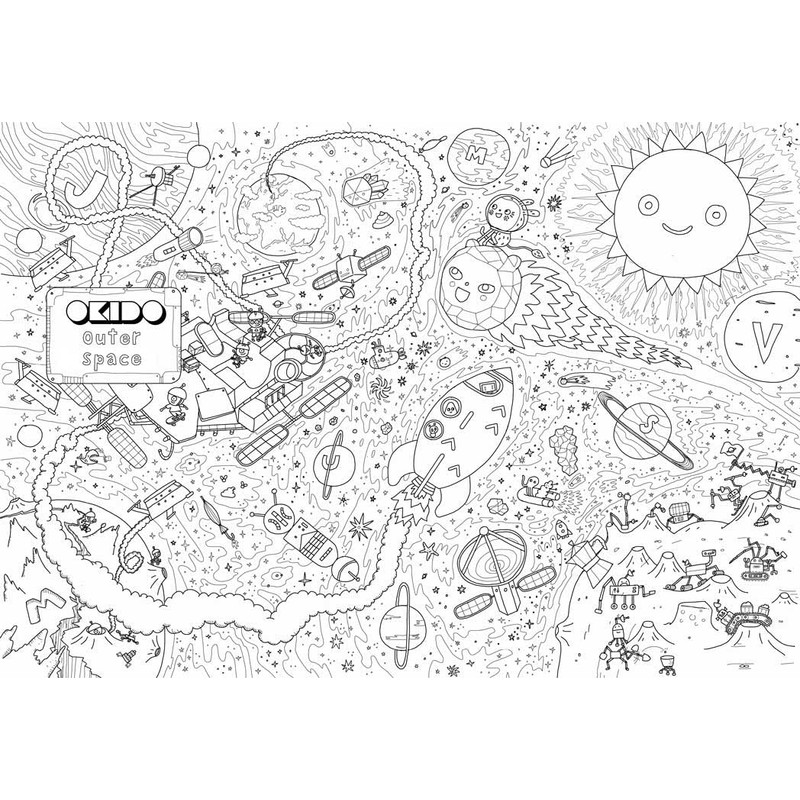 OKIDO: Outer-Space GIANT Colouring Poster | 100x70cm Poster | Colouring