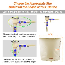 2-Way Opening Backflow Preventer Pipe Insulation Cover (5°F) - Irrigation Sprinkler Valve Cover - Water Well Pump Cover - Sturdy 5 Layers for Winter Freeze Protection (14" W x 18" H, Beige