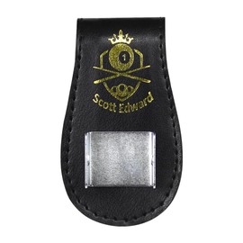 Scott Edward Magnetic Pool Cue Chalk Holder with Belt Clip, PU Leather Billiard Chalk Holder, Portable Snooker Billiards Accessories