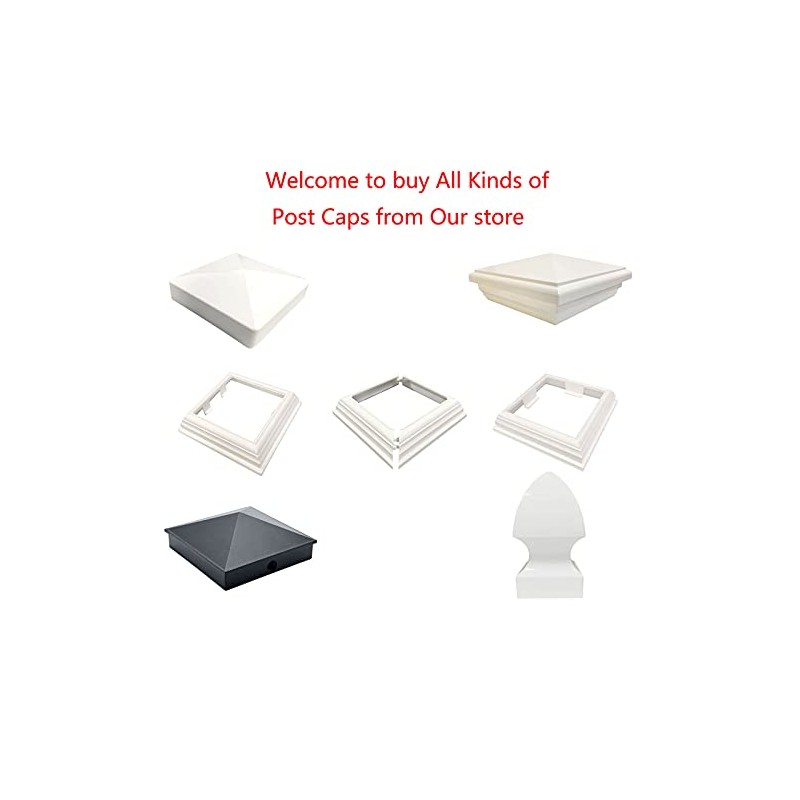 4 Pack 4inch Vinyl Pyramid Style Fence Post Cap/Vinyl Post