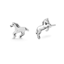 Boma Jewelry Sterling Silver Galloping Horse Stud Earrings