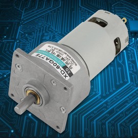 Akozon Gear Motor DC12V / 24V 35W Micro-DC Metal Gear Motor Speed Adjustable CW/CCW (24V 50rpm)