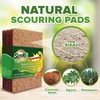 SCRUBIT Natural Scouring Pads (12 Pack) - Eco Friendly Scrubbing