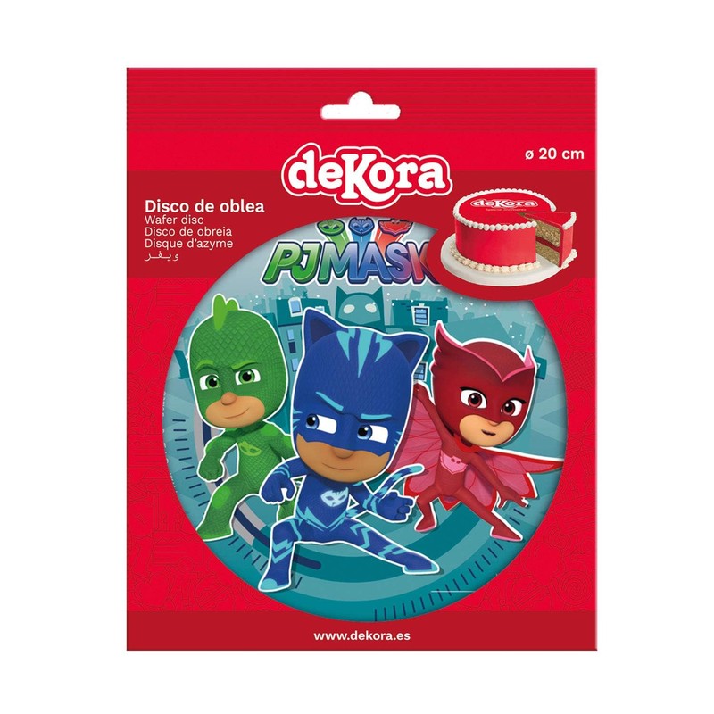 Dekora, Disco Comestible de Pj Masks, 20 CM