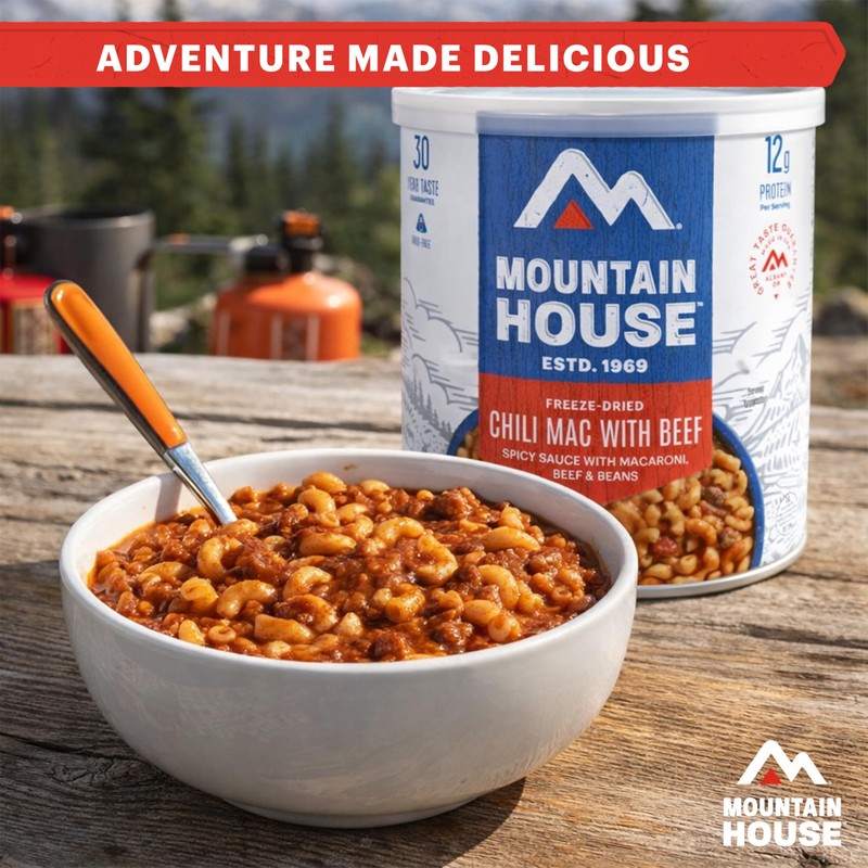 Mountain House Chili Mac with Beef & Freeze-Dried Food for