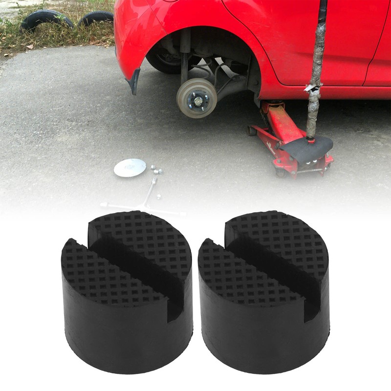 2Pcs Rubber Jack Pad Slotted Adapter Trolley Vehicle Lift Axle