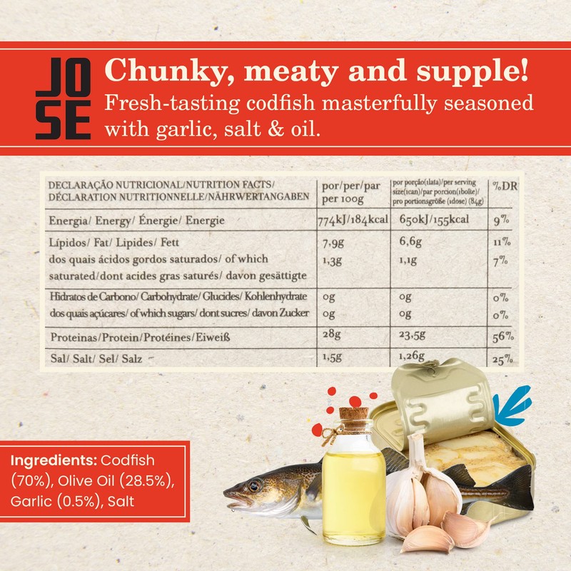 Codfish in Olive Oil and Garlic by Jose Gourmet, Wild