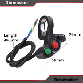 Amavoler Universal Motorcycle Horn Turn Signal Headlight Switch 7/8'' 22mm Aftermarket Replacement Parts Compatible for Pit Dirt Bike Scooter ATV.