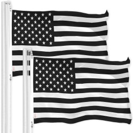 UD_USA Black and White Flag 3x5 Ft 2-Pack 150D Printed Polyester By G128