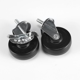 HZHMPM 3 Inch Heavy Duty Threaded Stem Caster Wheels, 3/8"-16, Set of 4 with 2 Locking and 2 Non-Locking Wheels, Fit for 1” Shelving Poles, for Racks, Carts, Trolleys, and Furniture