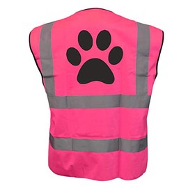 Dog Paw Blue Hi Vis Viz Safety Vest Waistcoat For Humans, Reflective High Visibility Work Wear, Dog Walker, XXXLarge