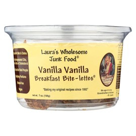 Laura's Wholesome Junk Food, Vanilla Breakfast Bite-lettes, 7 Ounce (Pack of 6) Vegan