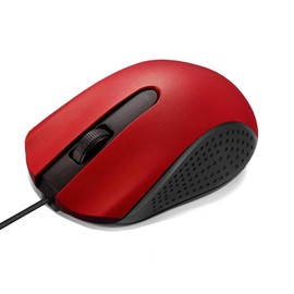 Yadojingcn Wired USB Computer Mouse-Wired Mouse with Ergonomic Design, USB Computer Mouse for Laptops and PCs,Office and Home Mice (Black, Red)