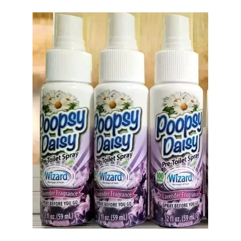 WIZARD 3 PACK WIZARD POOPSY DAISY LAVENDER PRE TOILET SPRAY