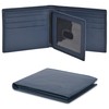 Large Capacity Blue Genuine Leather Bifold Wallet/Credit Card Holder for