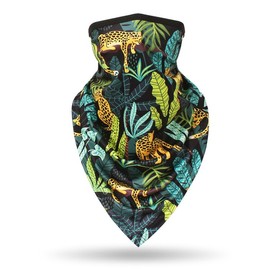 RIDEIWAKE Bandana Neck Gaiter with Ear Loops Balaclava Face Scarf Mask Quick-Dry Half Masks for Women Men - Dustproof & UV Sun Protection & Breathable（Green）, Paisley, Medium