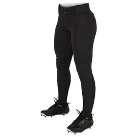 CHAMPRO Champro Girls' Standard Low-Rise Softball Pants, Black, Large