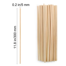 Enkrio 50PCS Dowel Rods Wood Sticks Wooden Dowel Rods - 3/16x12Inch Unfinished Wood for Crafts Doweling Rods for Crafts and DIYers